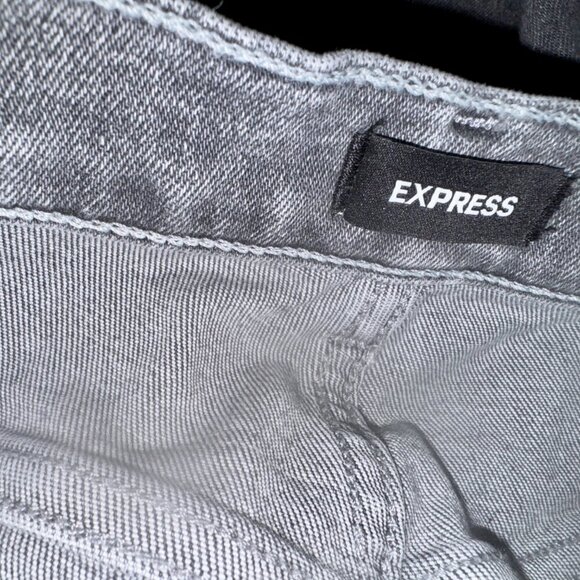 Express Super High Rise Skinny Jeans | Size 16 Short | Distressed Gray - Picture 7 of 8